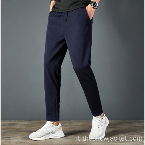 Pantaloni casual a tubo dritto di colore puro sottile OEM